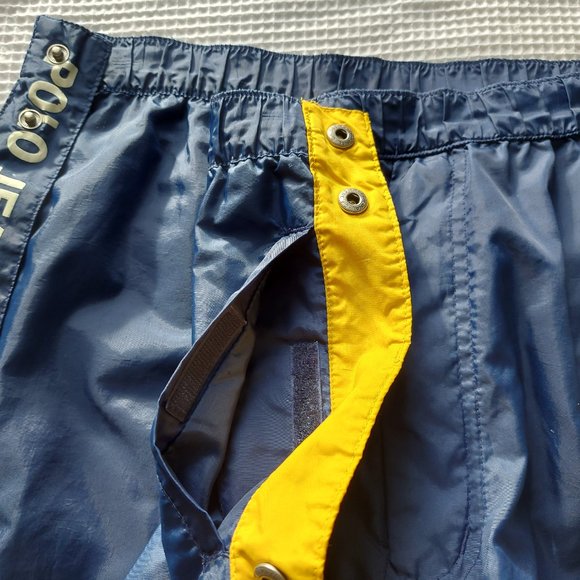 Polo Jeans Co. Ralph Lauren Windbreaker Short Pant Medium Blue Side Snap Button - Picture 6 of 11